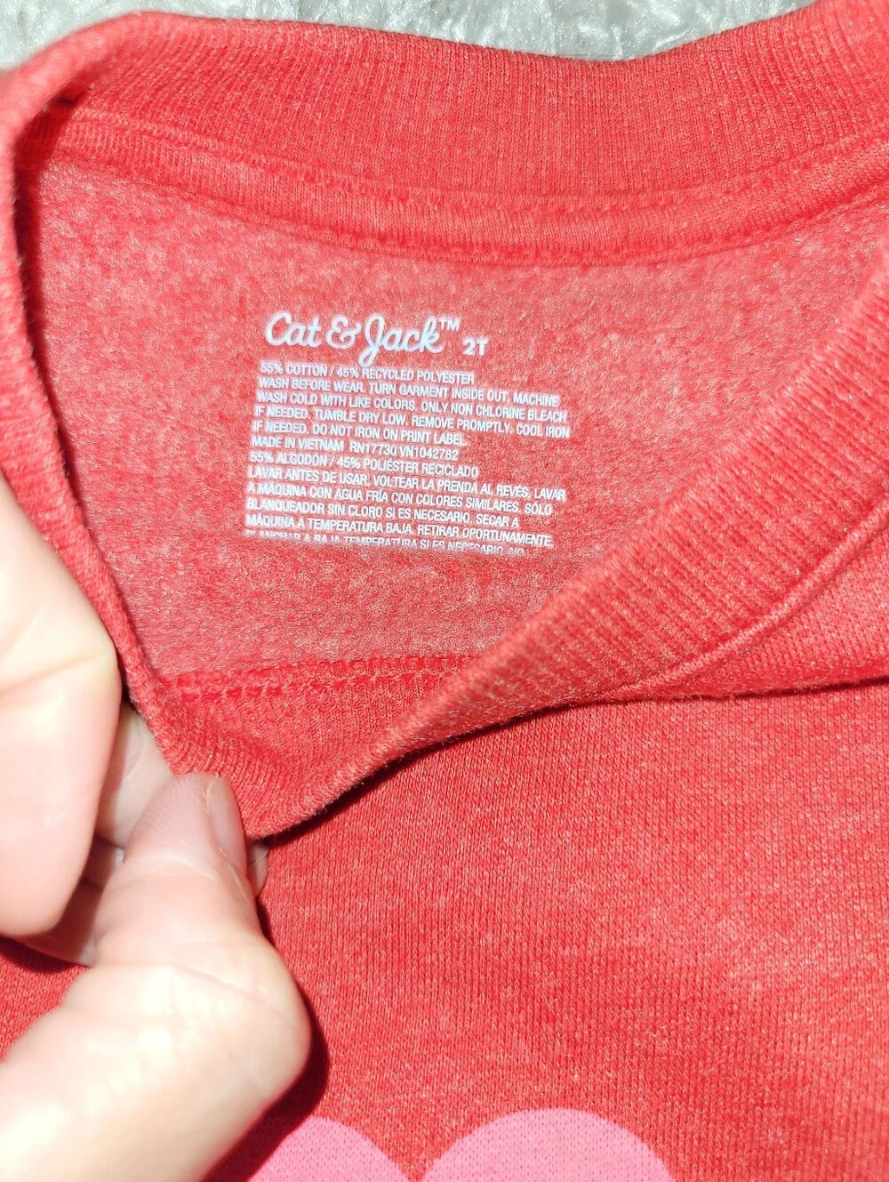 Cat & Jack Girls Heart Print Sweatshirt and Tulle Skirt Set - Pink/Red 2T